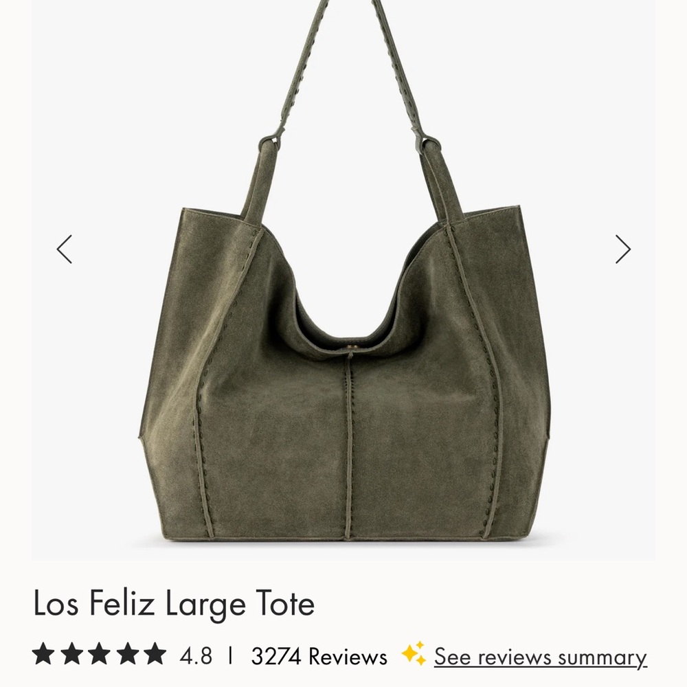Los Feliz Suede Moss Large Tote Sak